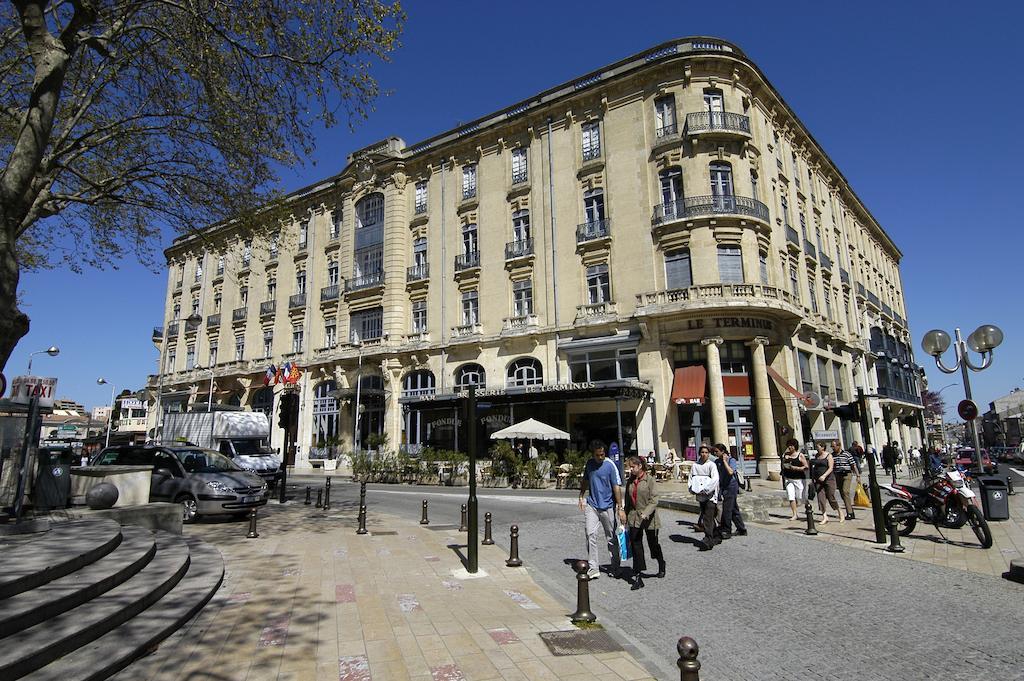 Hotel Du Soleil Le Terminus Carcassonne Bagian luar foto